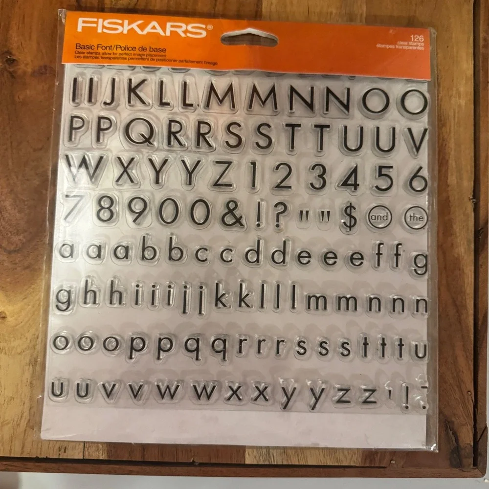 Fiskars Clear Stamps Basic Font 126pc Set Alphabet Numbers Symbols Clear